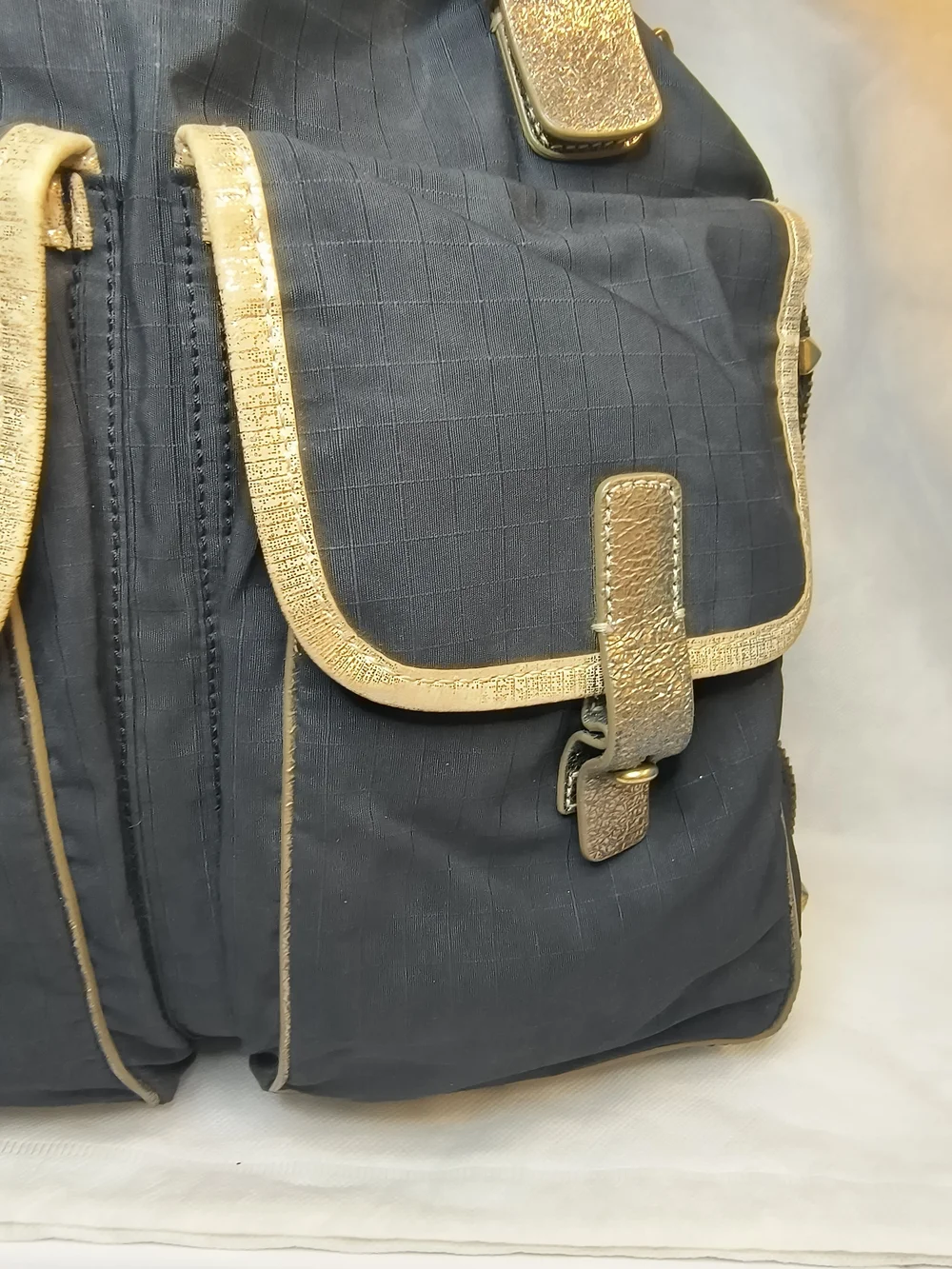 Marc Jacobs Navy Messenger Bag with Gold Trim